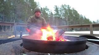 Winter camping in Petsmo, Finland