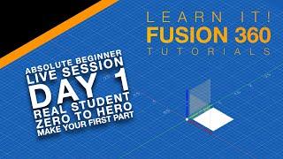 Fusion 360 - Day 1 Absolute Beginners Live Session - See Udemy Course Details in Description (2024)