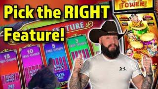How to pick the BEST Feature Option!  All New Dancing Drums Tower! ⭐️ From a Slot Tech