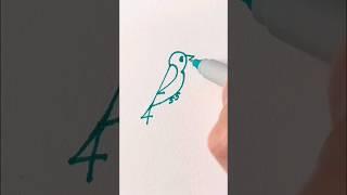 Como dibujar un pajaro FÁCIL  #shorts #tutorial #dibujo #art