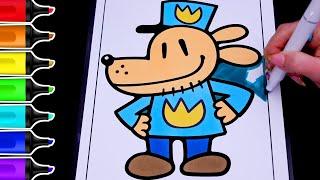 Dog Man Coloring Page | Quiet & Satisfying Coloring Video | Ohuhu Art Markers