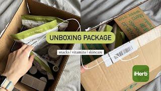 Unboxing package from the USA  | unpacking routine | iherb | snacks, skin care, vitamins