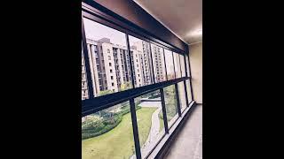 Fz35 framed folding glass door balcony glazing system glass curtain panoramic glass wall case-25