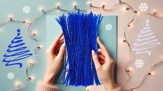 DIY Christmas tree Christmas crafts from chenille wire DIY Christmas crafts