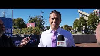 Brady Quinn talks to the media ahead of Nebraska at Indiana