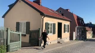 Sweden Walks: Visborgsgatan, Gotland. Morning walk in medieval Swedish small town