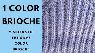 1 Color Brioche in the Round Tutorial || The Blue Mouse Brioche Tutorials