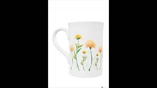 Orange  flowers  mug collection. Check my website for more designs.