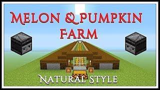 Minecraft Tutorial : New Melon & Pumpkin Farm  (Observer Blocks)