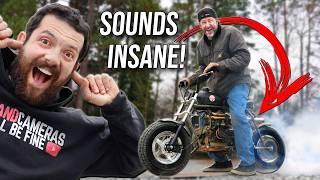 Twin Cylinder 4 Speed Mini Bike Gets Custom Stainless Steel Exhaust!