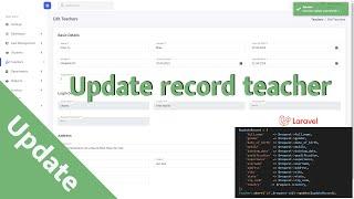 Update record teacher to databases laravel