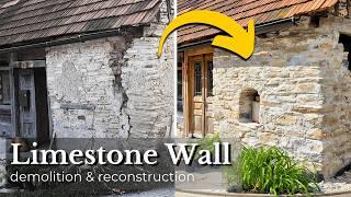 Limestone Wall on the Verge of COLLAPSE… We Rebuilt It