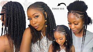 How to make Natural Human Hair Mini twists | Quick method  ft QVR HAIR