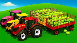 LOADING AND TRANSPORTING WHITE CABBAGE WITH JOHN DEERE TRACTORS - FS25