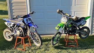 Yz65 vs kx65 quick comparison #yamaha #kawasaki #motocross #review #youth