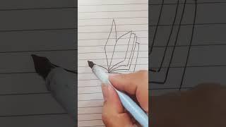 How to Draw a Open Book in Easy way | step by step easy Drawing  for beginners  #shorts