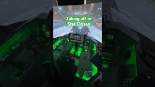 Taking off in Star Citizen #gaming #homecockpit #pcgaming #starcitizen