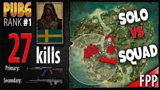 PUBG Rank 1 - FaZe Fuzzface 27 kills [EU] Solo vs Squad - PLAYERUNKNOWN'S BATTLEGROUNDS