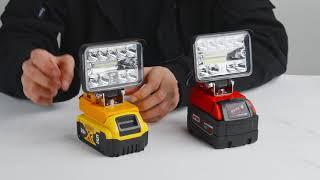 Ecarke LED Work light for Milwaukee and Dewalt 20V Max Batteries