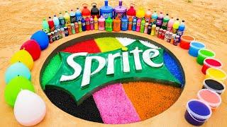 How to make rainbow Sprite logo with Cement, Balloons Fanta, Big Mtn Dew, Coca Cola, Soda, Mentos