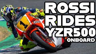 ROSSI RIDES 1986 YZR500 - Full on board lap of Jerez with 'The Doctor'