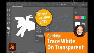 Quick Tip: How to Image Trace White in a Transparent Image in Illustrator (until version 2025)