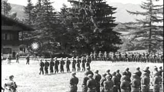 Major General Maxwell Taylor pins medals on US officers in Berchtesgaden, at end ...HD Stock Footage