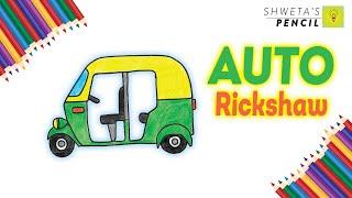 Learn How to Draw Auto Rickshaw |Easy Step By Step Tutorial | Shweta's Pencil