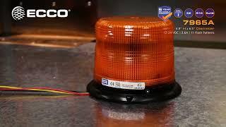 Ecco LED Beacon Light  Amber Lens Permanent Mount SAE Class 1 Model# 7965A