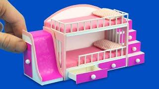 Miniature bunk bed for dollhouse using cardboard