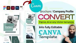 Convert Victor/ Figma to Canva | A4 Brochure, Company Profile or Annual report with Original Content