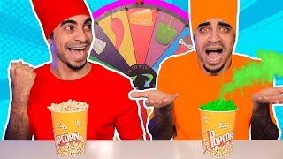 تحدي الشامية او الفشار بعجلة الحظ الغامضة  Mystery Wheel Of Popcorn Challenge