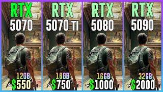 RTX 5070 vs RTX 5070 TI vs RTX 5080 vs RTX 5090 - Test in 25 Games