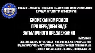 Биомеханизм родов при переднем виде затылочного предлежания