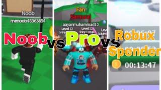 NOOB vs PRO vs ROBUX SPENDER (Saber Simulator)