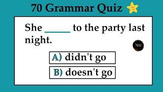 70 Grammar Quiz | All 12 Tenses Mixed test | Test your English Grammar | No.1 Quality English