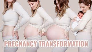 PREGNANCY TRANSFORMATION WEEK BY WEEK BELLY  40 WEEKS IN 2 MINUTES PREGNANCY BUMP PROGRESSION