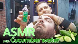 CUCUMBER WATER MASSAGE | ASMR Barber Massage For Sleep Relief (head massage - leg massage)