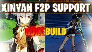 How to Build Xinyan as a F2P Support/Burst DPS - Genshin Impact