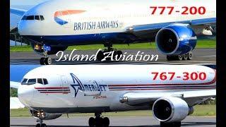 Heavy Departures !!! British Airways 777-200, Amerijet 767-300F departing St. Kitts