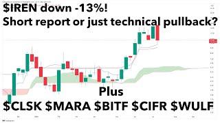 $IREN Down! What happened? $CLSK $MARA $BITF $CIFR $WULF