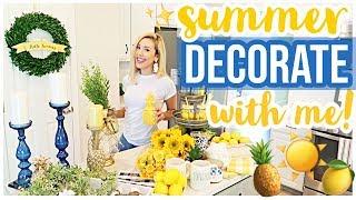 CLEAN + DECORATE WITH ME! ️ NEW KITCHEN + NEW SUMMER DECOR 2019 Brianna K