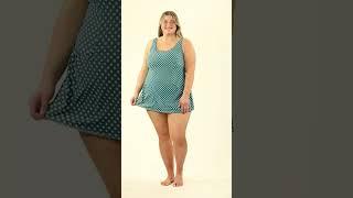 Sporti Plus Size Polka Dot Swim Dress | SwimOutlet.com