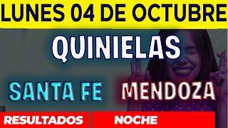 Resultados Quinielas Nocturna de Santa Fe y Mendoza, Lunes 4 de Octubre