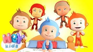 Five Little Monkeys Jumping On The Bed | HeyKids  Nursery Rhymes