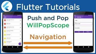 Flutter Navigate to a new screen and back. Use WillPopScope and Perform Push and Pop operations #4.3