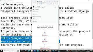 Hospital Management System using React JS and Python Django