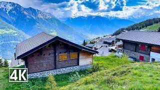 Bettmeralp Switzerland  picturesque village in the Alps on the imposing Aletsch Glacier