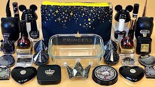 BLACK SLIME  Mixing makeup and glitter into Clear Slime. Satisfying Slime Videos 1080p.
