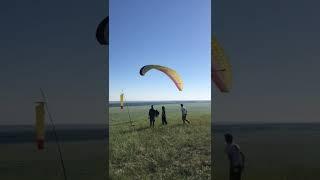 обратный старт на параплане в штиль #параглайдинг #параплан #старт #штиль